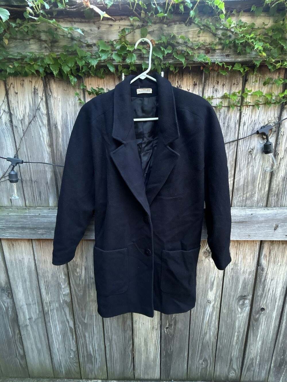 Vintage Ann Taylor Black Wool Blend Long Blazer Coat Women’s M/L